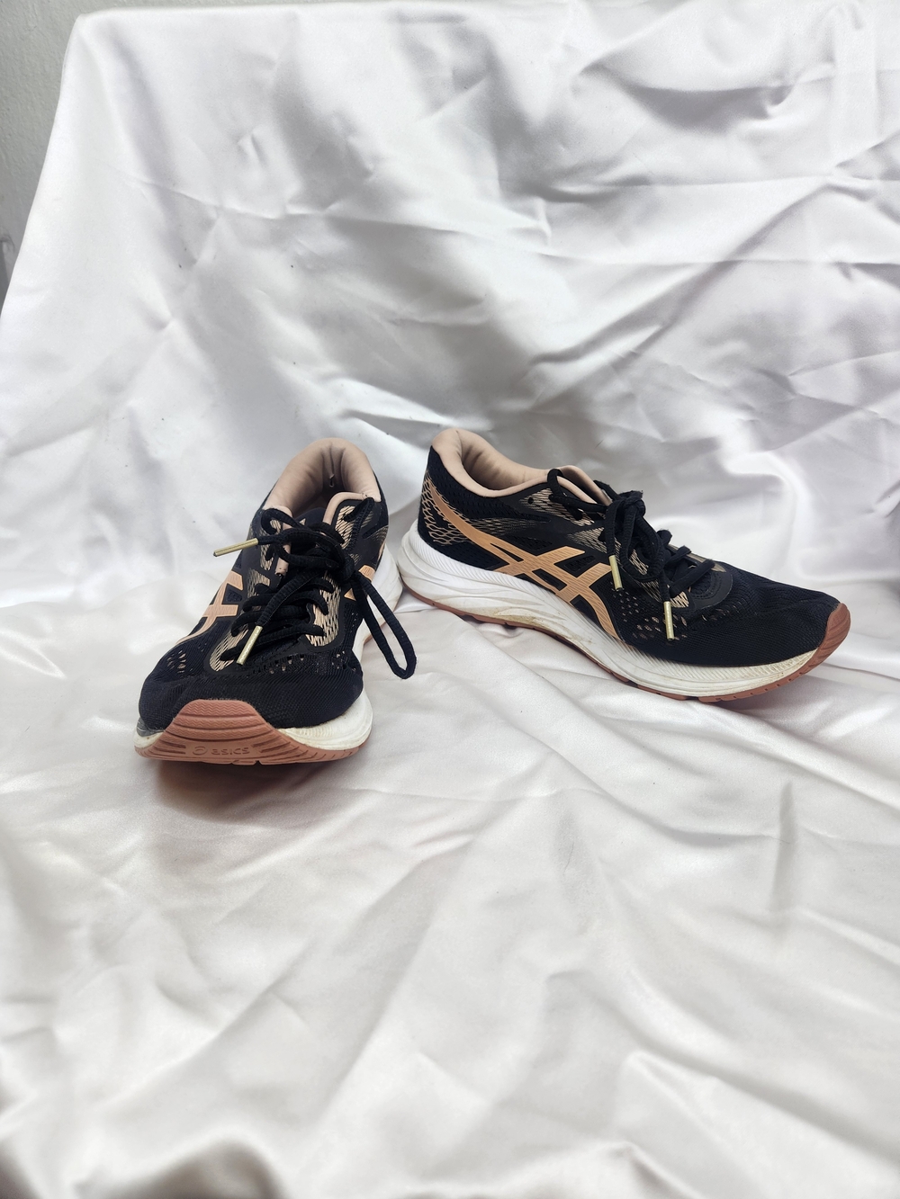 ASICS Women's Black and Tan Athletic Running Shoes